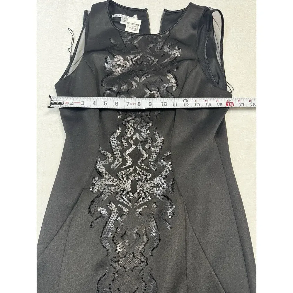 Maggy London Black Sequined Sheath Dress Size 10 NWT Holiday Cocktail MSRP 148